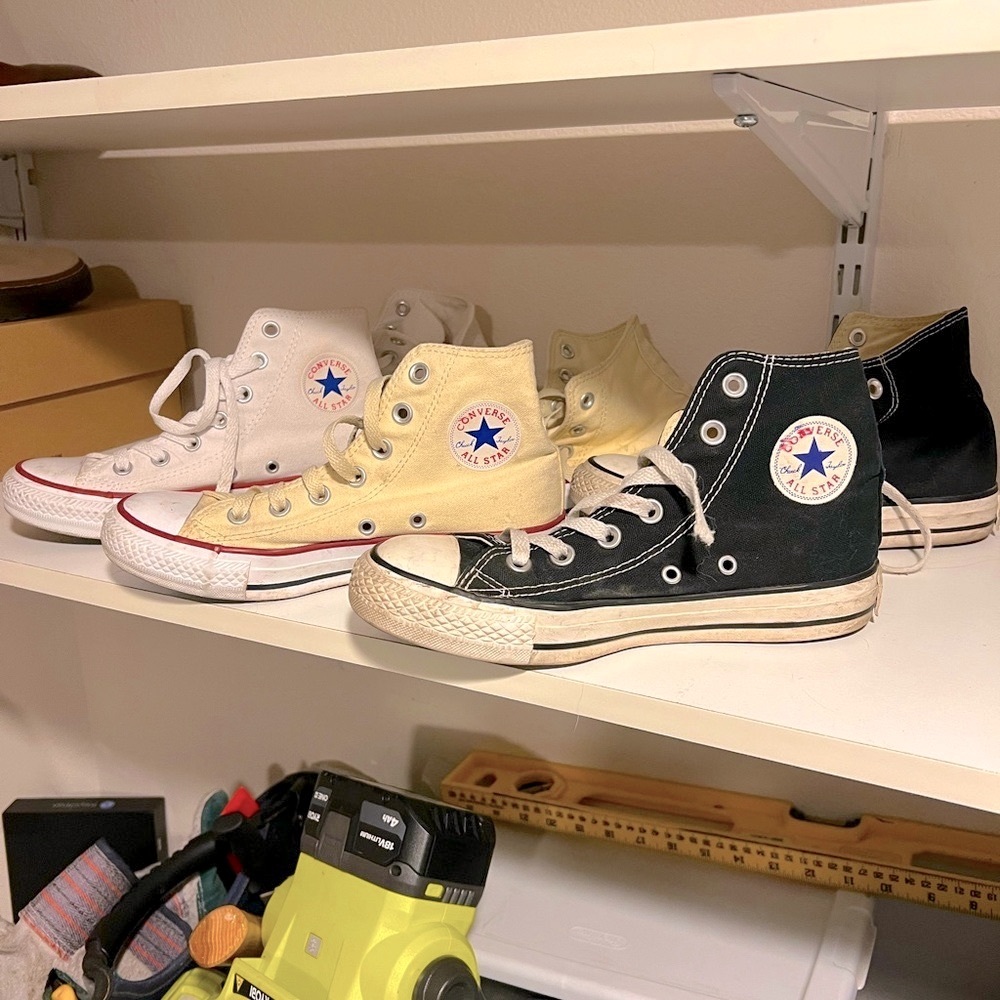 THREE PAIRS OF CONVERSE (womens size 6)